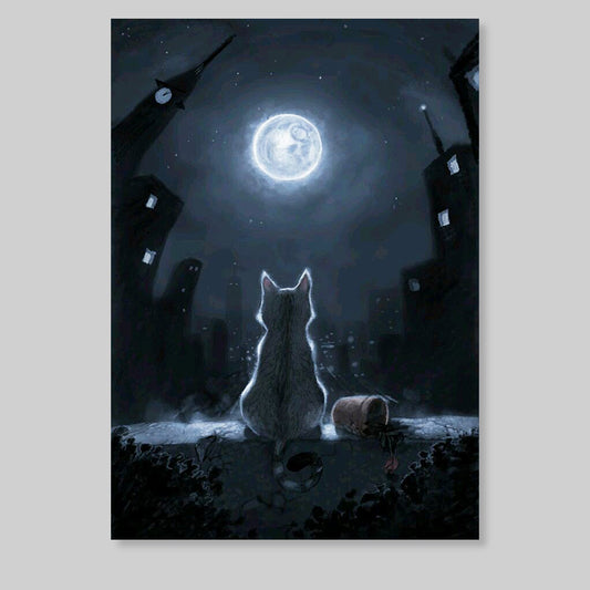 Gato Luna Pintura